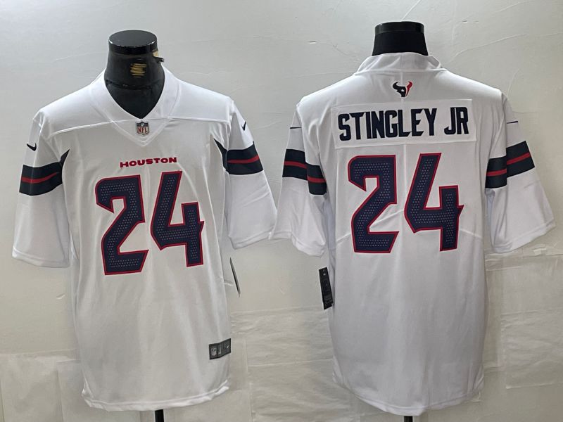 Men Houston Texans #24 Stingley jr White Second generations 2025 Nike Limited NFL Jersey style 1